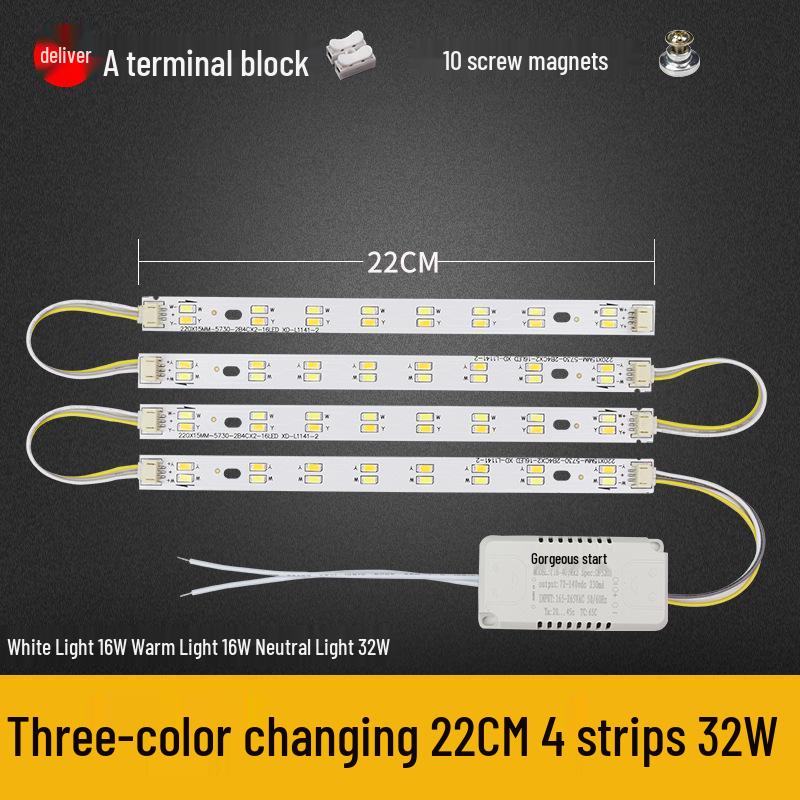 Dimmable LED Ceiling Light Panel: Dual/Triple Color Light Board & Bar
