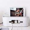 Large Cable Organizer Box: Plastic Power Outlet Storage & Management Solution for Desktops