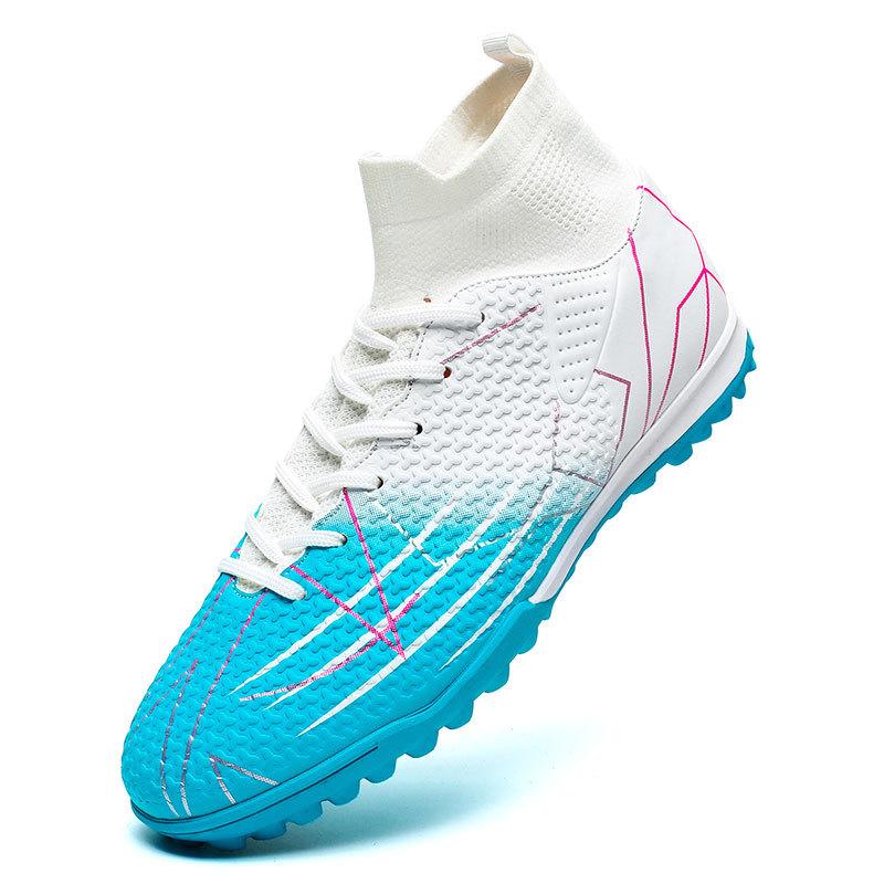 High-top football shoes tf broken nails artificial turf boys and girls teenagers students leather feet school training shoes