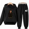 TZWYChildren's Hoodie+Pants Suit Black 3-12 Years Girl Sweatshirt Sets Boys Pants Suits Michael Jackson Printing Autumn Clothing