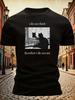 I Don't for THINK So I'm Not. Funny Cat Shirt, Men's Retro Artistic Style T-shirt, Philosophical Cat In The Mirror, Humo