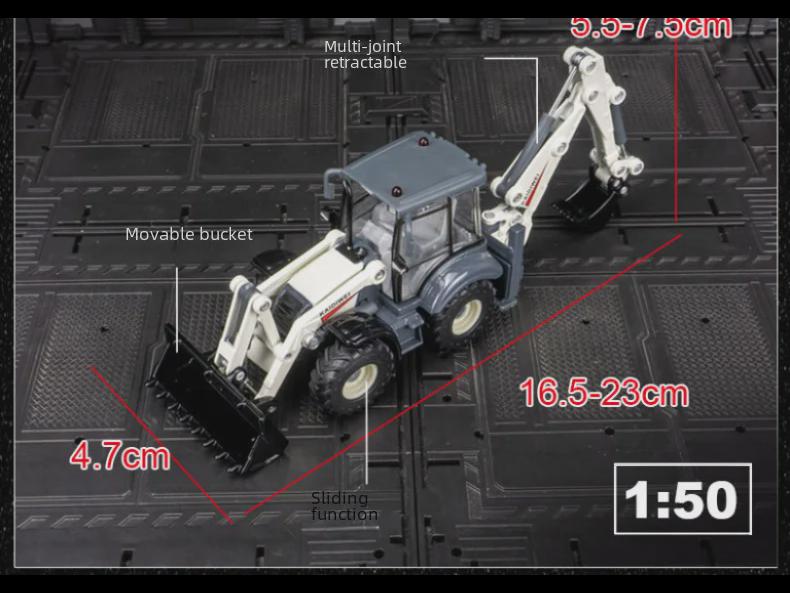 Simulation Double-Head Forklift & Excavator Alloy Model for Kids