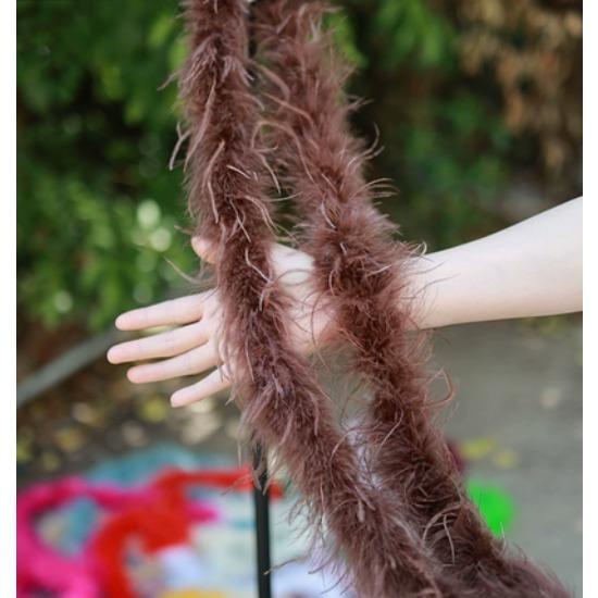 DIY 1 Ply Ostrich Feather Boa Customized Real Ostrich Feathers Scarf for Wedding Dress Sewing Decoration Plume Woman Shawl