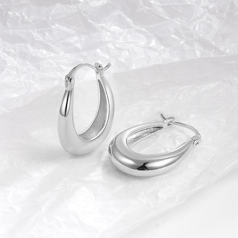

BF CLUB 925 Sterling Silver Earrings For Women Trendy Simple Gold Earring Jewelry Prevent Allergy Party Accessories Gift