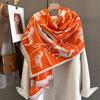 Lady Luxury Design Shawl Wraps New High-end Animal Jacquard Scarf for Women Neck Protection Cashmere Thick Warm Scarves Echarpe