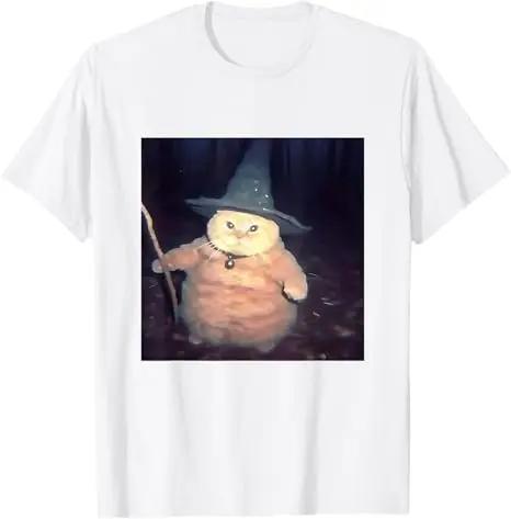 Mago gato extraño divertido gato de Halloween mujer camiseta Humor moda lindo gatito estampado con dibujo blusas de Unisexga