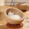 Durable Imitation Hemp Cat Scratching Board and Nest- Integrated Round Cat Scratcher and Claw Basin, Wear-resistant