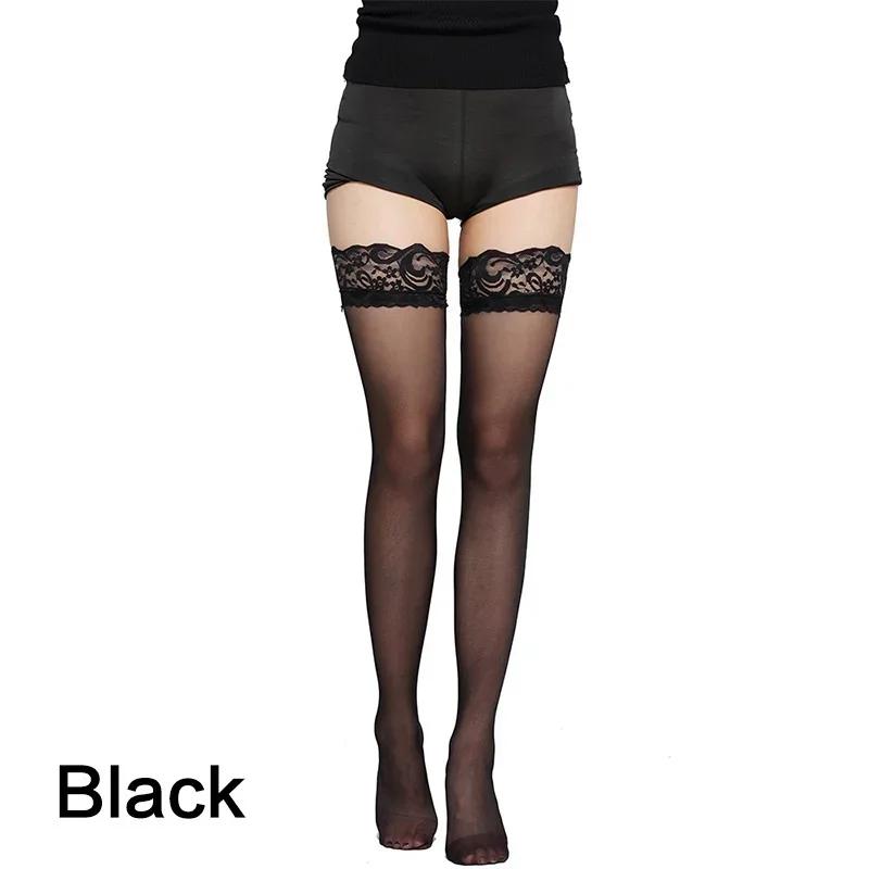 Sexy Lace Stockings for Women Long Thigh High Stockings Transparent Sheer Lingerie Socks Black White Leggings Fashion Hosiery