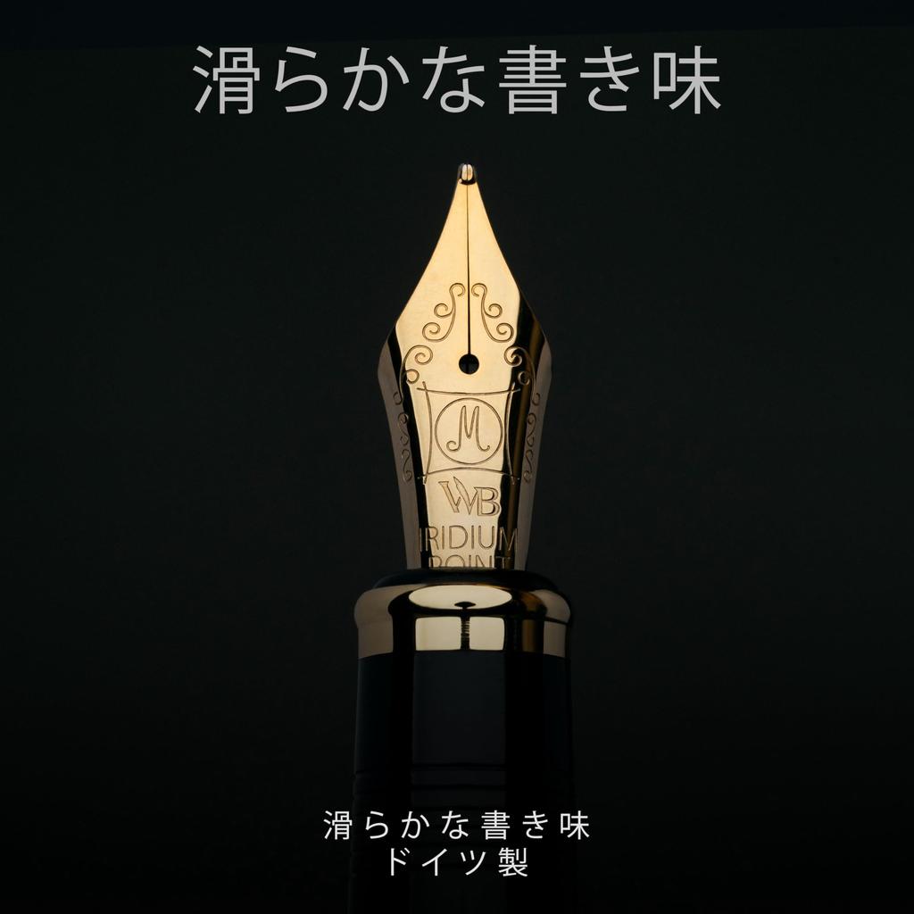 Wordsworth Black Premium Metal Fountain Pen Majesty 24 Fountain Pen Ink Cartridges 24K Gold Finish 18K Medium Nib Suitable for Men and Women