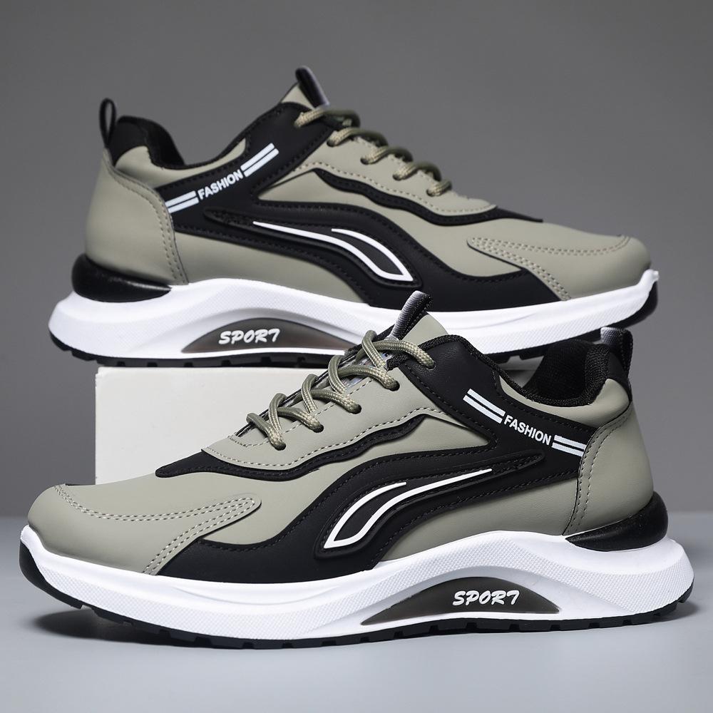 Sports and leisure shoes 2025 new versatile fashion front lace-up single shoes comfortable running lightweight large size men's shoes
