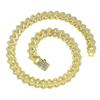 Hip Hop 15mm Chain Baguette Stones Iced Out Rapper Necklace For Men Women Miami Cuban Chain Bracelet Fashion Charm Jewelry Gift