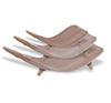 Coconut Leaf Fruit Bowls Set of 3 Whitewash