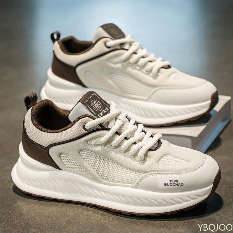 Men's new spring breathable hollow mesh shoes casual versatile height increasing running sports shoes Fashionable sneakers