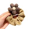 Autumn and winter coffee color rubber band flower hair rope headgear retro large intestine ring headrope Maillard hair accessories