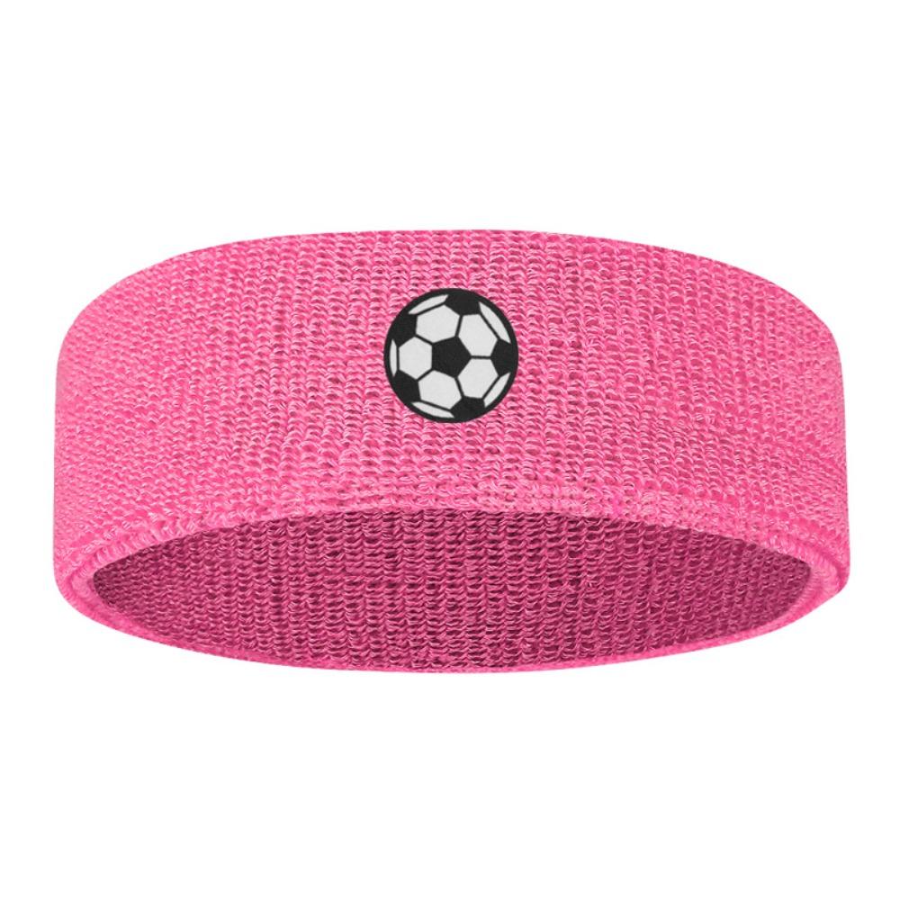 Polyester High Elasticity Sweatband Sweat Absorbing Polyester Knit Headband Fitness Soccer Pink