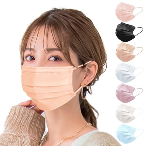 

CICIBELLA Disposable Nonwoven Masks, 51-Count, New Colors Added, Color-Glowing Masks, Pleated Masks, No Ear Pain