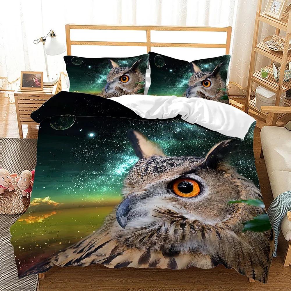 Animal Brown Soft Duvet Cover Beding 3D Print Comfortable Quilt Covers Tiger/Wolf/Hedgehog/Horse /owl/Spider Home Textile Warm Comforter Cover Set
