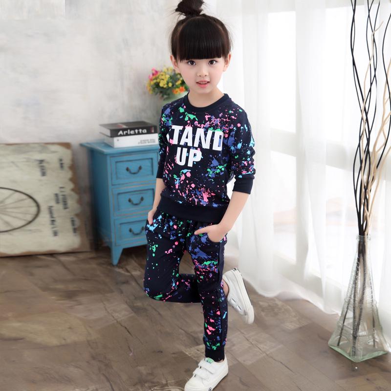 

Comfortable Cotton Toddler Kids Baby Girls T-shirt Tops Dress And Long Pants Set Navy,140cm