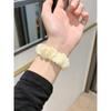 Soft Cute Ice Silk Stripe Elastic Hair Tie Strap for Apple Watch Band Series 11/10/9/8/7 SE Ultra Wrist Bracelets for iWatch 49/46/45/44/42/41/40/38mm