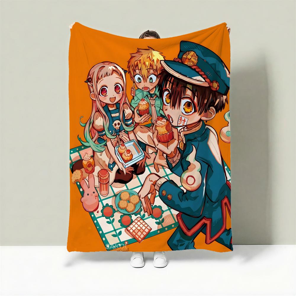 Anime T-Toilet-Bound Hanako-kun Throw Lightweight 240g Flannel Blanket Soft Skin-friendly for Summer Cooling