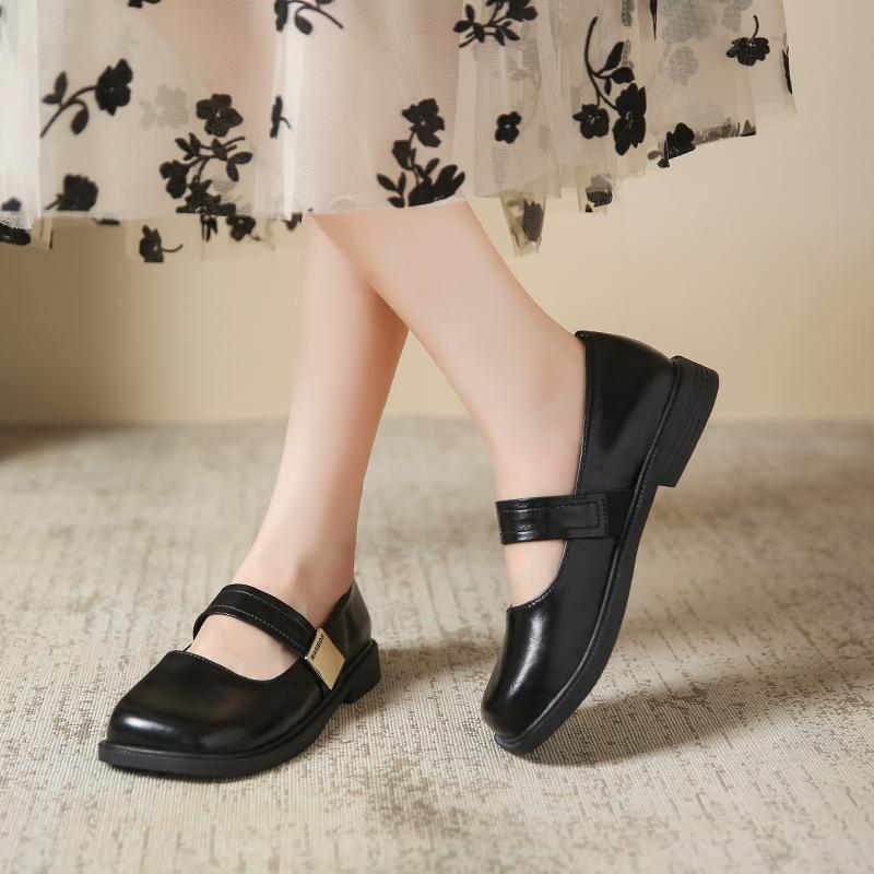 Aphixta 2024 New 2.5cm Low Heels Mary Janes Square Toe Patent Leather Women Shoes Elegant Shallow Pumps Metal Buckle Autumn Shoe