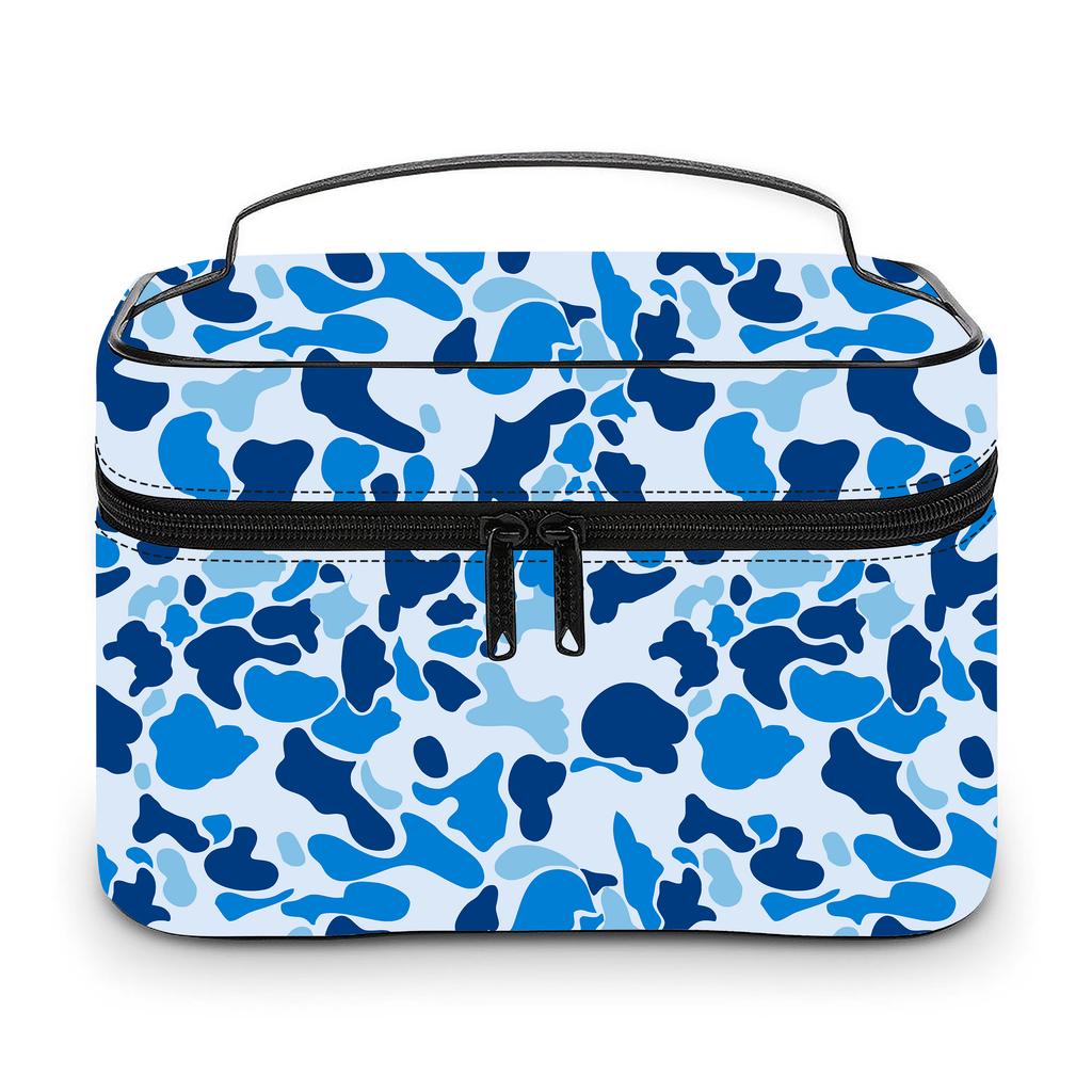 New Lady Custom Jungle Camo Cosmetic Bag Portable Cloud Camo Travel Makeup Case Large Capacity Toiletry Organizer for Women