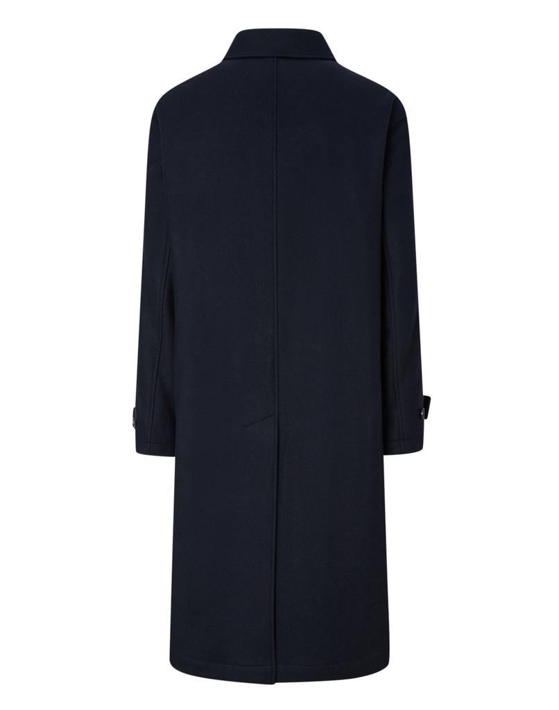 HAZZYS [His] Wool Cashmere Blend Balmacaan Coat Navy