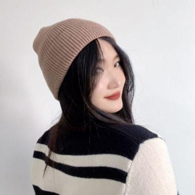 Women's Winter No-Mab Knit Brown Knit Beanie Hat