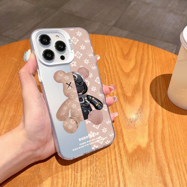 

Модний Милий Чохол для Телефону Robert Bear Для iPhone 16 15 14 13 12 11 Pro Max X XR XSMAX 8 7 Plus Цукерковий Матовий Ударостійкий Задній Чохол iPhone 16 Pro. кристально чистим кольору