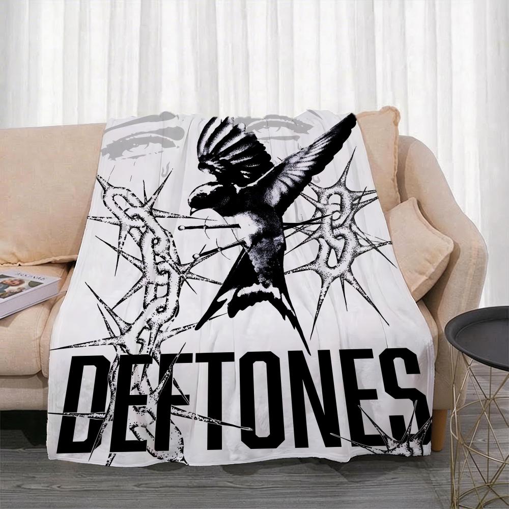 Band D-Deftones Throw Lightweight 240g Flannel Blanket Soft Skin-friendly for Summer Cooling