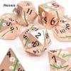 7 Pcs Copper Flower Metal Dice Solid Metal Polyhedral Dice Set Suitable for Role-Playing RPG Board Game Card Game