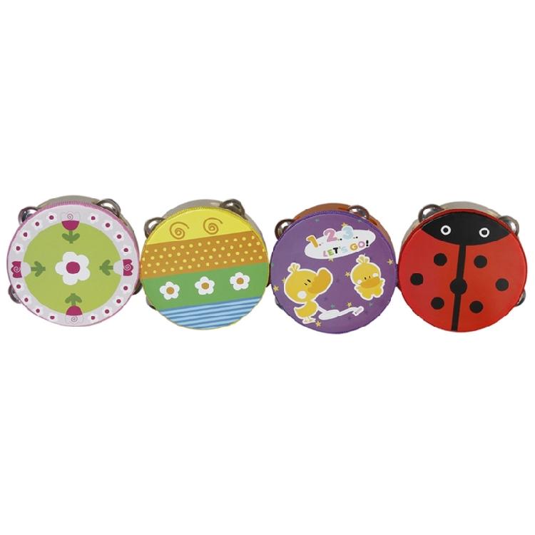 Wood Drum Handheld Tambourine Freestyles Hand Bell Musical Percussion Instrument