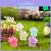 Cute Colorful Glowing Mushroom Resin Decor Luminous Miniature Desk Ornament
