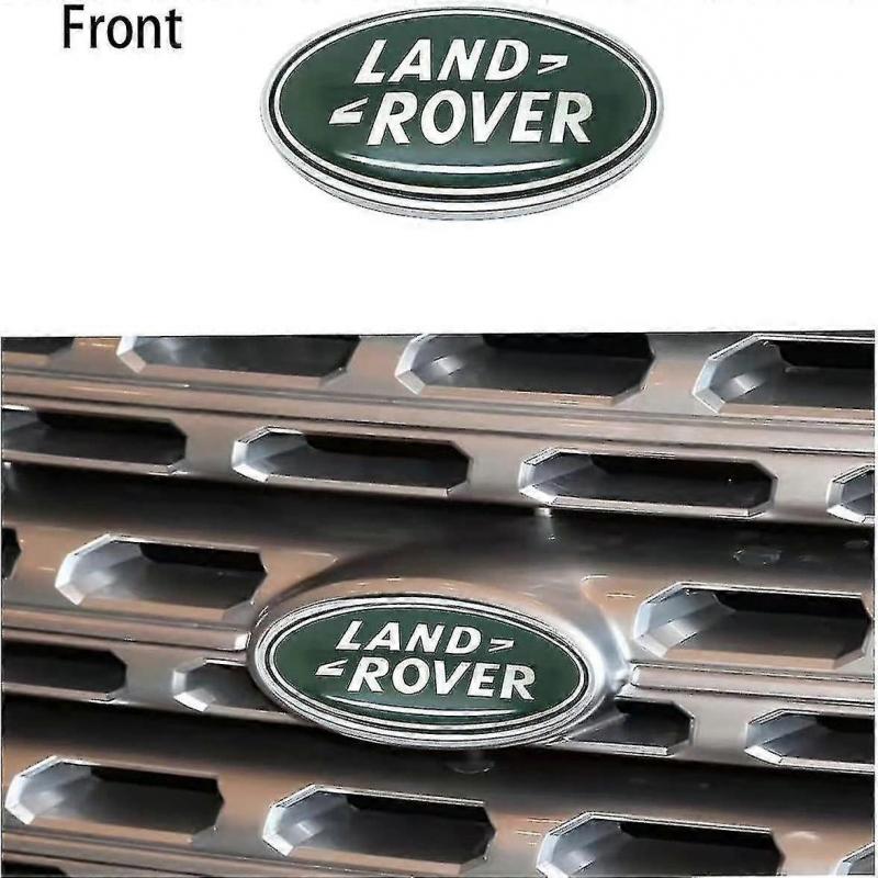 2pcs Fits Land Rover Grille Badge Tailgate Oval Badge Sticker, Fit Land Rover Range Rover Badge Nameplate (dark Green)
