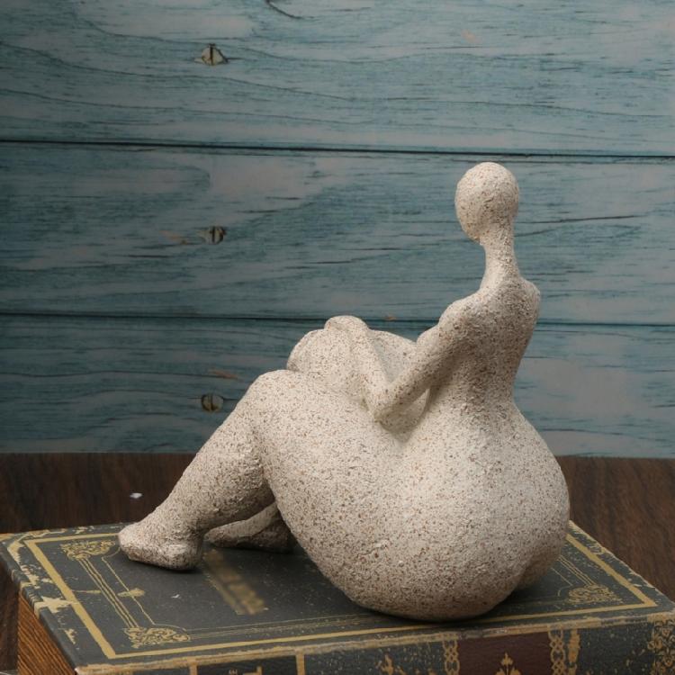 Rękodzieło Abstrakcyjna Figurka Grubej Kobiety Piaskowiec Żywice Rzeźba Damy Ornament do Nowoczesnego Domu Półki Biurowe Dekory