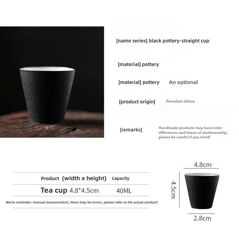 Chinese Black Clay Bamboo Hat Tea Cup - Handmade Ceramic Kung Fu Tea Set, Zen Tea Ceremony & Home Decor