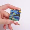 Art Oil Painting Enamel Pins Custom Night Starry Sky Brooches Lapel Badges Punk Gothic Animal Jewelry Gift for Kids Friends