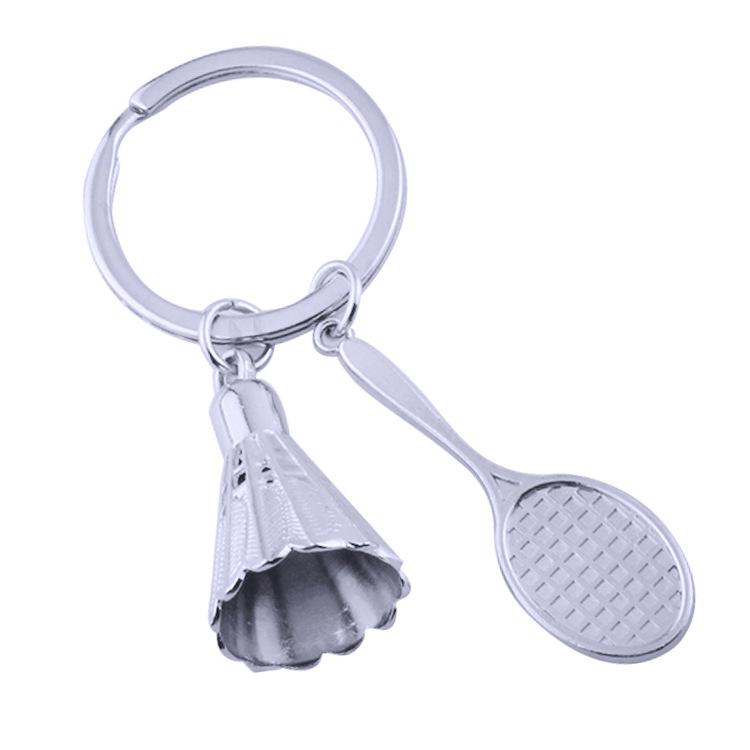 Paris Eiffel Tower Badminton Racket Keychain - Creative French Gift