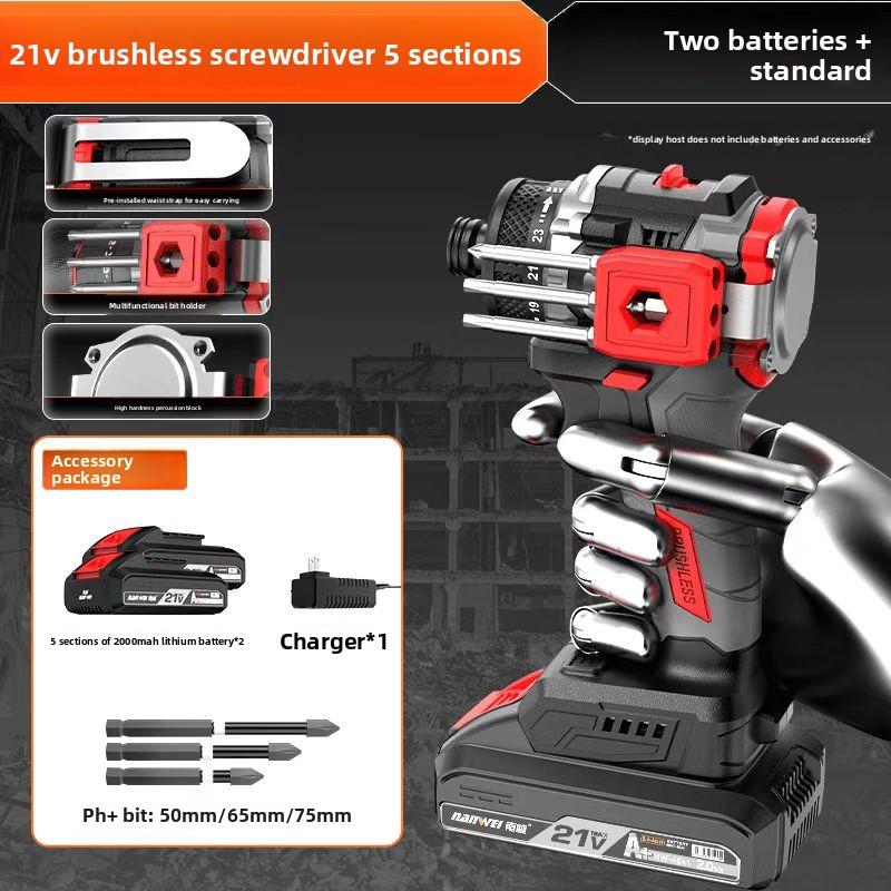NANWEI Brushless Electric Drill, Cordless Impact Drill/Screwdriver, 55 N.m, 16.8/21 Volts, Portable Lithium-ion Battery Power Tool