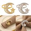 6 Pack Moon and Star Napkin Rings Festival Serviette Holder Napkin Buckles Serviette Rings Alloy Material for Napkin
