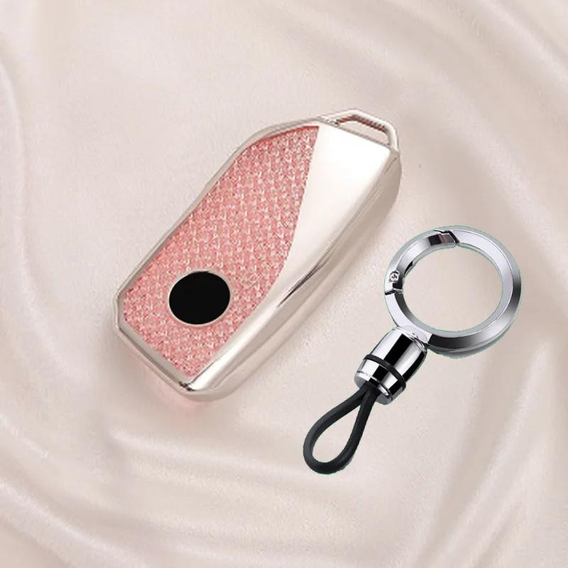 BBKC8 Luxury Diamond Pattern TPU for BMW X1 U11 X7 G07 XM G09 I7 7 Series G70 LCI IX I20 U06 G81 M3 2023  Remote Car Key Case Cover