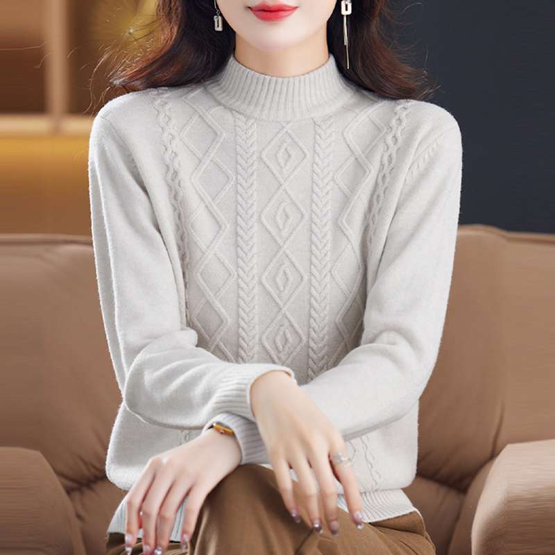 

Женский повседневный пуловер с высоким воротником и цветными блоками, с длинными рукавами - Смесь вискозы, Высокая эластичность, Трикотажное полотно 3XL