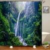 3d Printing Green Forest Waterfall Shower Curtains Waterproof Bathroom Curtain With Hooks Bath Curtain 180*200 Polyester Fabric
