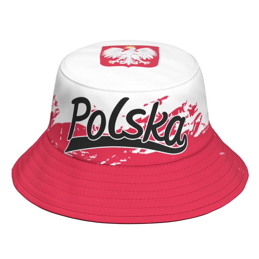 Poland Free Custom Name Logo Print Photo Pol Fisherman Hat Nation Flag Pl Republic Polska Polish Country College Bucket Cap