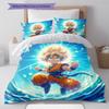 Son Goku Pattern Bedding,Quilt Set Quilt Cover Pillowcase Home Birthday Gift (1 * duvet cover + 2 * pillowcase, without core)