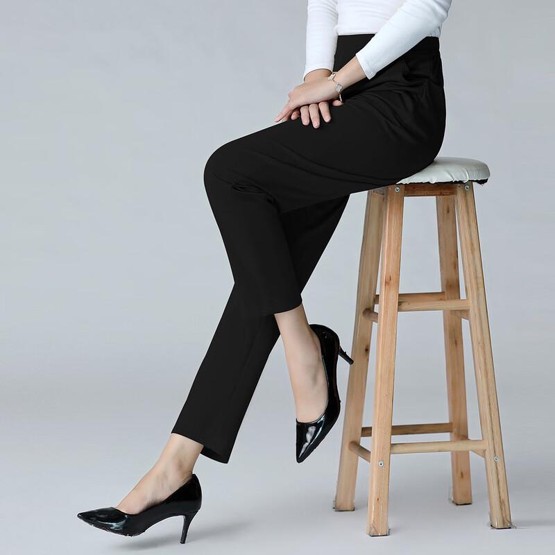 Pasite Dam Elastiska Casual Byxor med Raka Ben