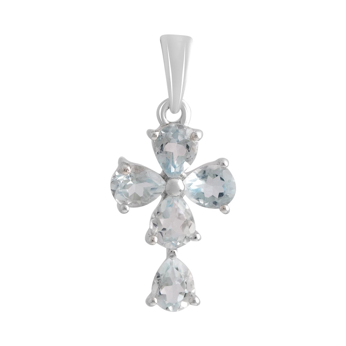 

Срібний хрестик з топазом 1.65ct (2140979) небо синє світло кольору