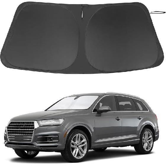 TINGLU Sun Shade For Tesla Model X Tesla X 2016-2024 2025 Accessories Windshield Sun Shade Window Shade UV Rays Protection Sun Visor Cover With
