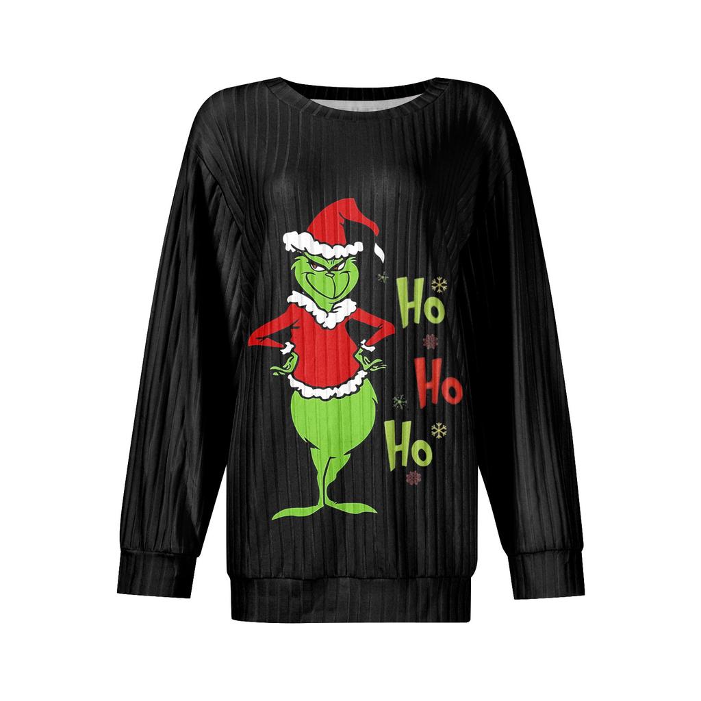 Women's Printed Lightweight Brushed-Cotton Round Neck Top