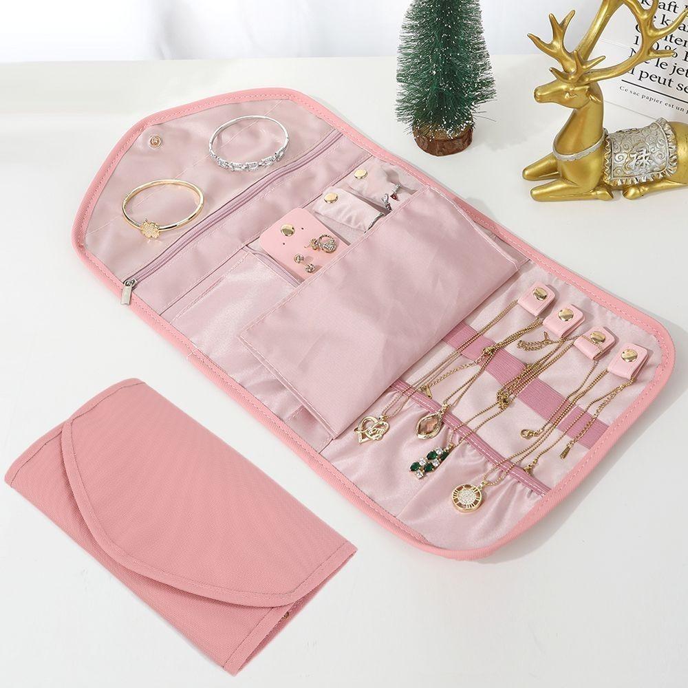 Portable Travel Storage Bag Foldable Design Jewelry Pouch Jewelry Case  Necklaces Earrings